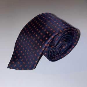 Stradivari cravatte park lane Navy and‎ orange silk tie